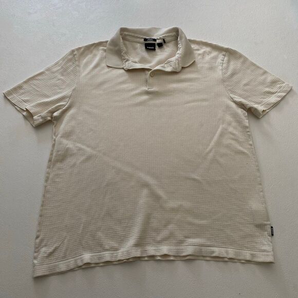 BOSS Hugo Boss Slim Fit Beige Mercersied Polo Shirt Size Large - Picture 1 of 7